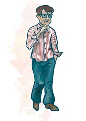 man illustration with sunglasses