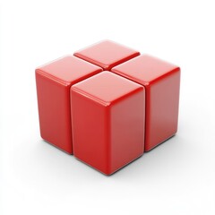 Fototapeta premium Red glossy cubes arranged in a square formation.