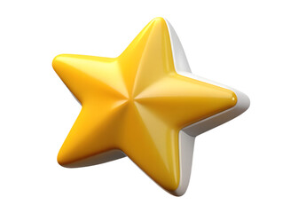 Obraz premium Glossy gold star with white outline on a black background perfect for design elements