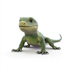 Obraz premium Close-up view of a small, green reptile.