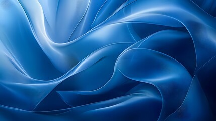 Obraz premium Elegant Blue Waves of Silk Fabric Flowing Smoothly