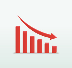Down bar graph illustration