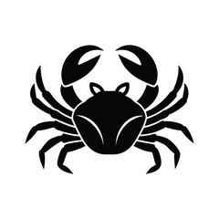 Black crab silhouette seafood icon design