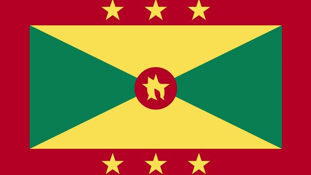 grenada flag with animated light sweep