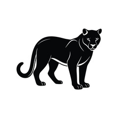 Majestic black panther silhouette standing proud