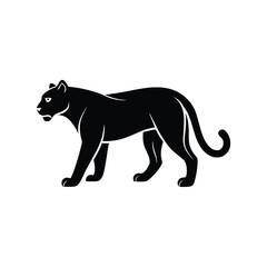 Majestic black panther silhouette wild cat animal