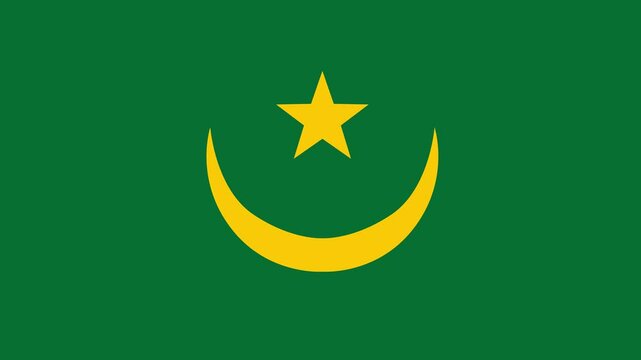 mauritania flag with animated light sweep