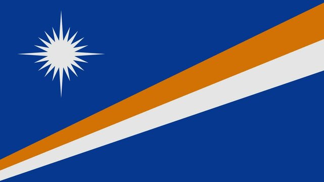 marshall islands flag with animated light sweep