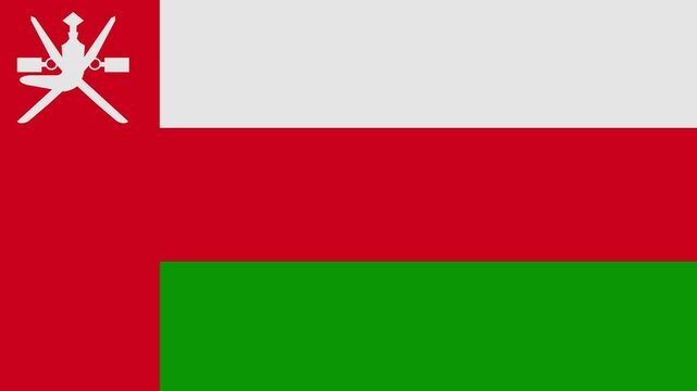 oman flag with animated light sweep