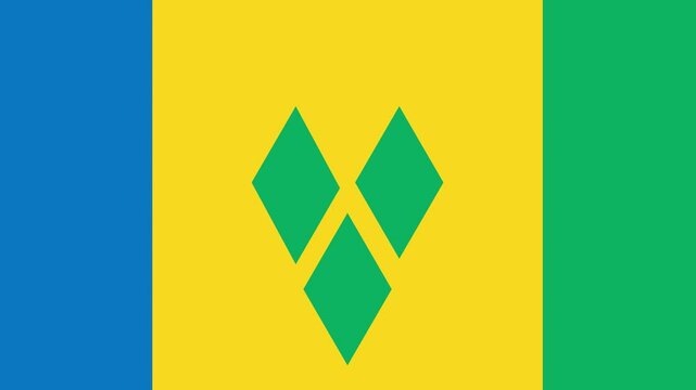 saint vincent flag with animated light sweep