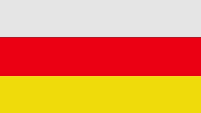 south ossetia flag with animated light sweep