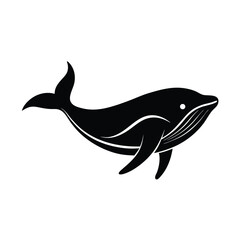 Majestic whale silhouette ocean mammal aquatic life