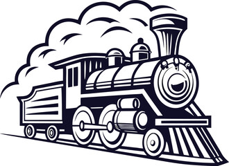 Moving Retro Steam Locomotive SVG | Vintage Train Vector Clipart for Cricut & Design Projects