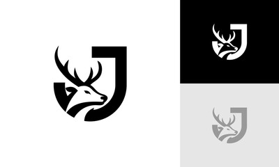 letter J deer logo