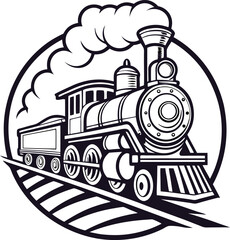 Moving Retro Steam Locomotive SVG | Vintage Train Vector Clipart for Cricut & Design Projects