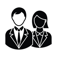Businessman and businesswoman icon teamwork partnership