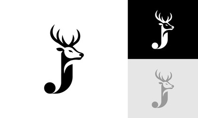 Obraz premium letter J deer logo