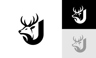 letter J deer logo