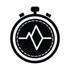 Stopwatch heart rate monitor fitness health icon