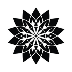Black and white abstract floral mandala design