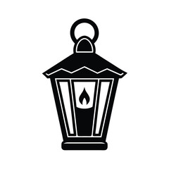 Classic black lantern silhouette design element