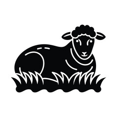 black and white sheep silhouette 