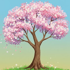 Fototapeta premium Pink Blossom's Whisper AI Generated