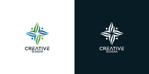 People Family logo design vector