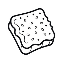 Pop Tart Outline Vector Illustration