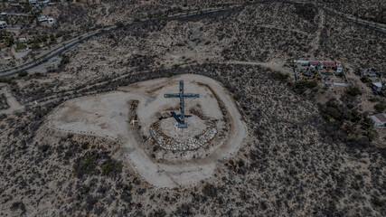 Aerial landscape view of area around 