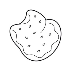 Potato Chip Outline Vector Illustration