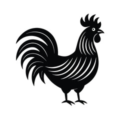 Majestic rooster silhouette farm animal design