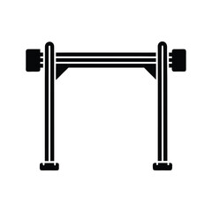 Simple black silhouette of a metal gate