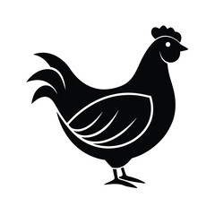 Black silhouette hen farm animal icon graphic