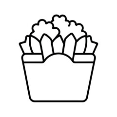 Poutine Hand Drawn Vector Outline