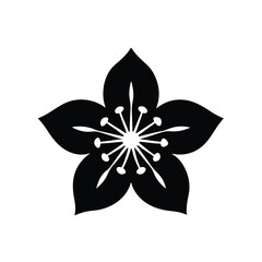 Simple black flower design floral element botanical illustration