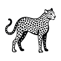 Elegant cheetah silhouette spotted animal design