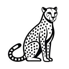 Elegant cheetah sitting gracefully wild cat
