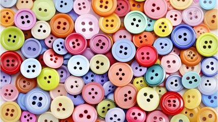 Obraz premium Colorful Buttons Background Texture Sewing Craft