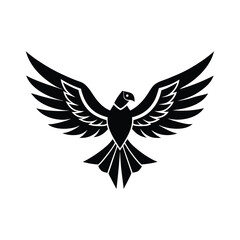 Majestic black eagle soaring wings spread wide