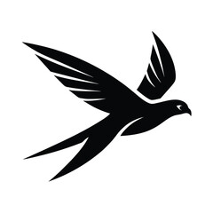 Black silhouette bird in flight elegant design