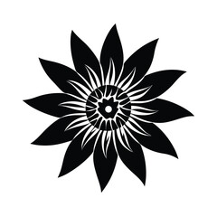 Elegant black flower design floral art graphic