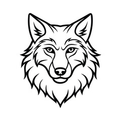 wolf head line art vector
