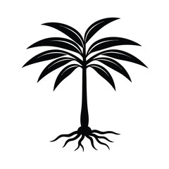 Palm tree silhouette roots tropical plant nature © SandhaRani