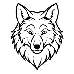 Fototapeta premium wolf head line art vector