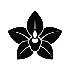 Black orchid flower candle icon design