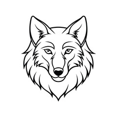 wolf head line art vector