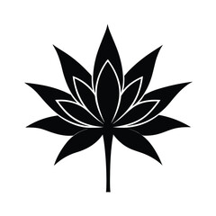 Elegant black lotus flower design illustration