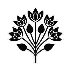 Elegant black and white floral design illustration