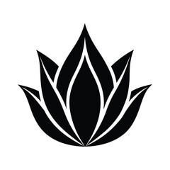 Elegant black lotus flower design illustration
